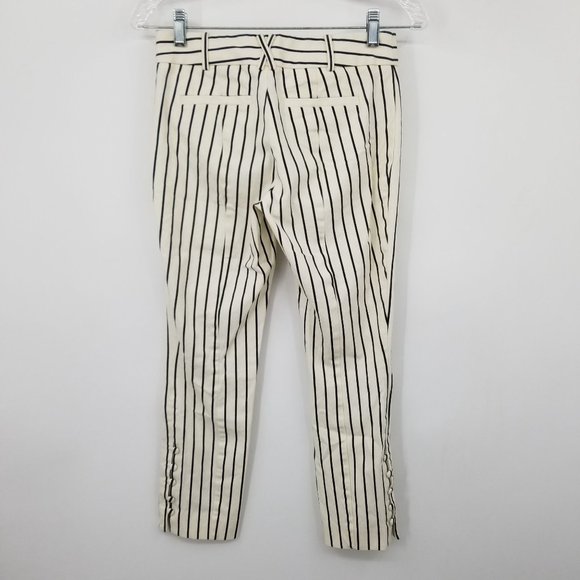 Anthropologie The Essential Slim Leg Cropped Striped Nautical Pants Size 0 - Picture 2 of 12